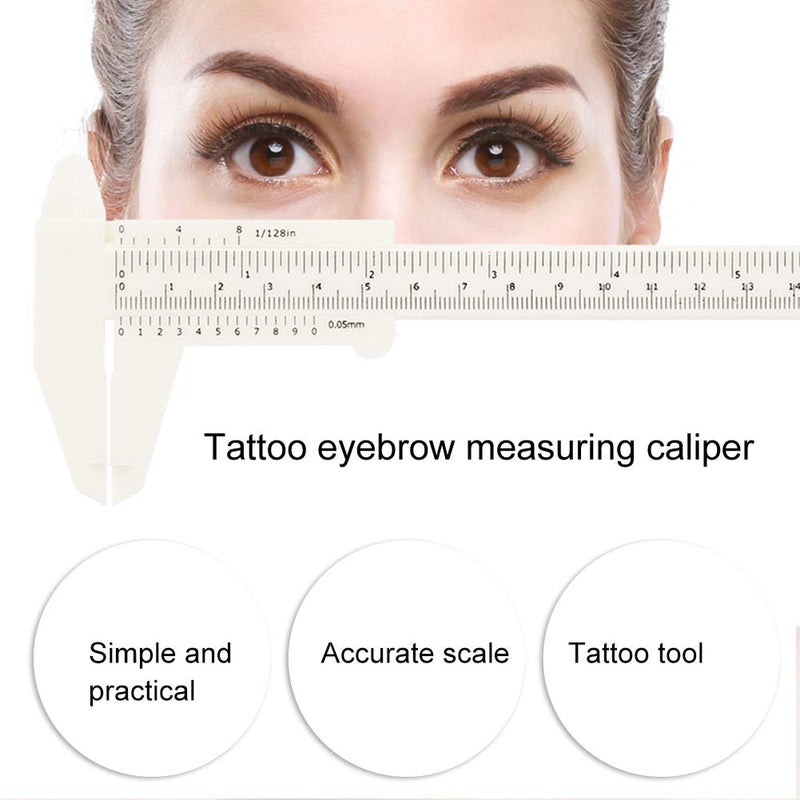 [Australia] - Vernier Caliper Waterproof Plastic Eyebrow Permanent Makeup Ruler Students Experimental Measurement Tools For Permanent Makeup Tattoo Eyebrow Line Lip 