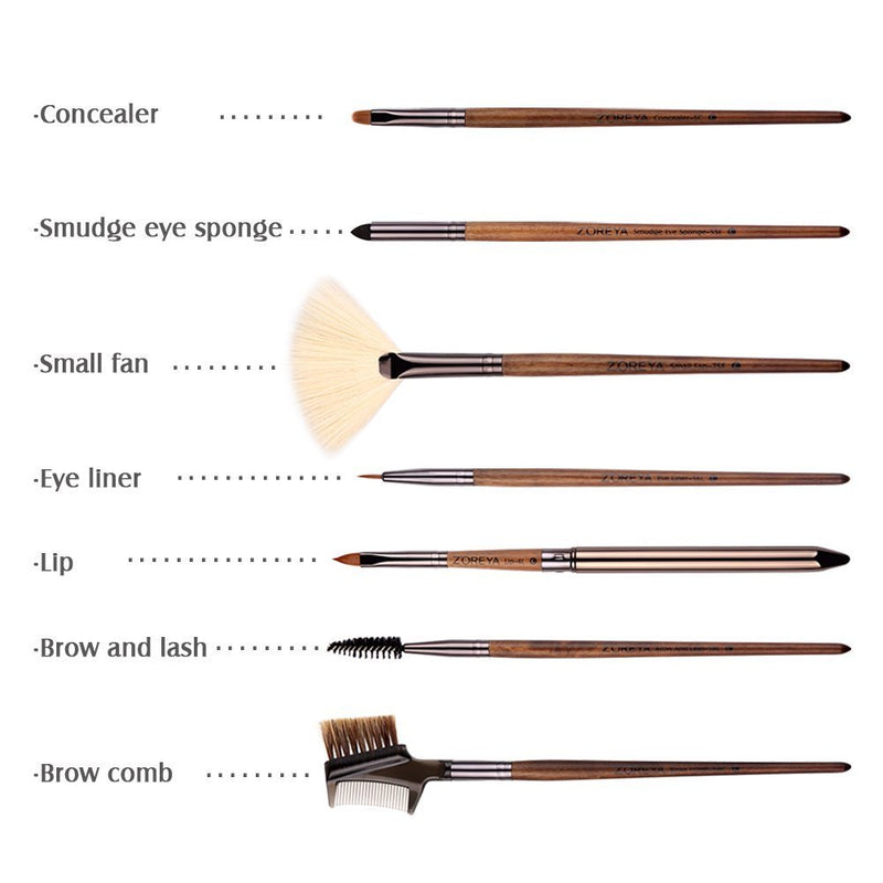 [Australia] - ZOREYA Makeup Brush Sets ,15pcs Unique Walnut Makeup Brushes with Nobility,Professional Premium Synthetic Foundation Powder Concealers Eye Shadows Makeup brushes Set with Perfect Vegan Leather Bag A-Walnut 