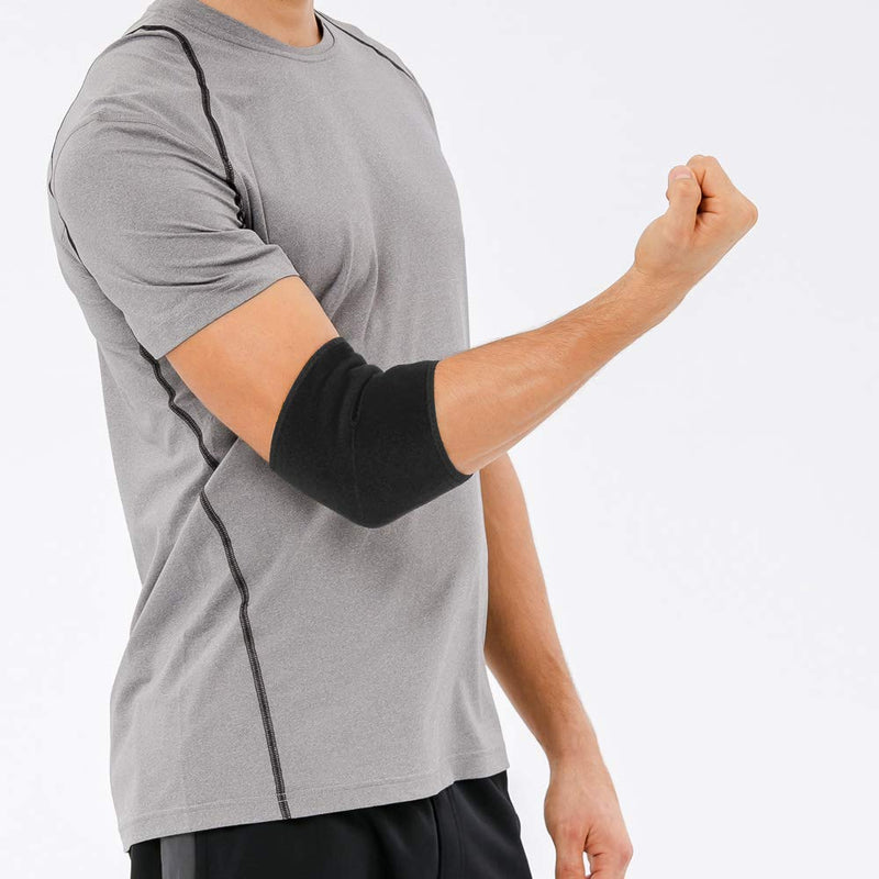 [Australia] - Bracoo Elbow Brace, Reversible Neoprene Support Wrap for Joint, Arthritis Pain Relief, Tendonitis, Sports Injury Recovery, ES10, 1 Count (Black) Black 