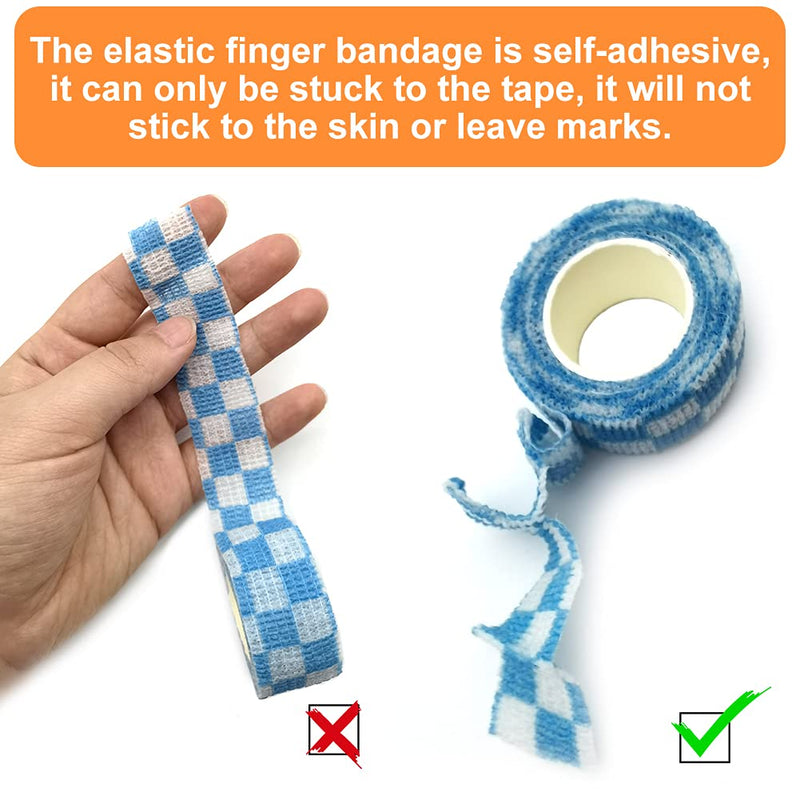 [Australia] - Finger Tape 2.5cm Self Adhesive Elastic Bandage Tape Breathable Non-Woven Finger Protectors for Writing, Sport 8 Rolls 