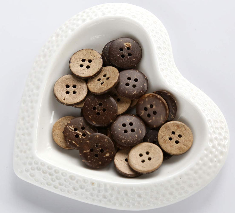 [Australia] - GANSSIA Coconut Shell Buttons Size 23/32 Inch (18mm) 4 Holes Coconut Button for Sweater Sewing or DIY Crafts Pack of 100pcs 18mm 