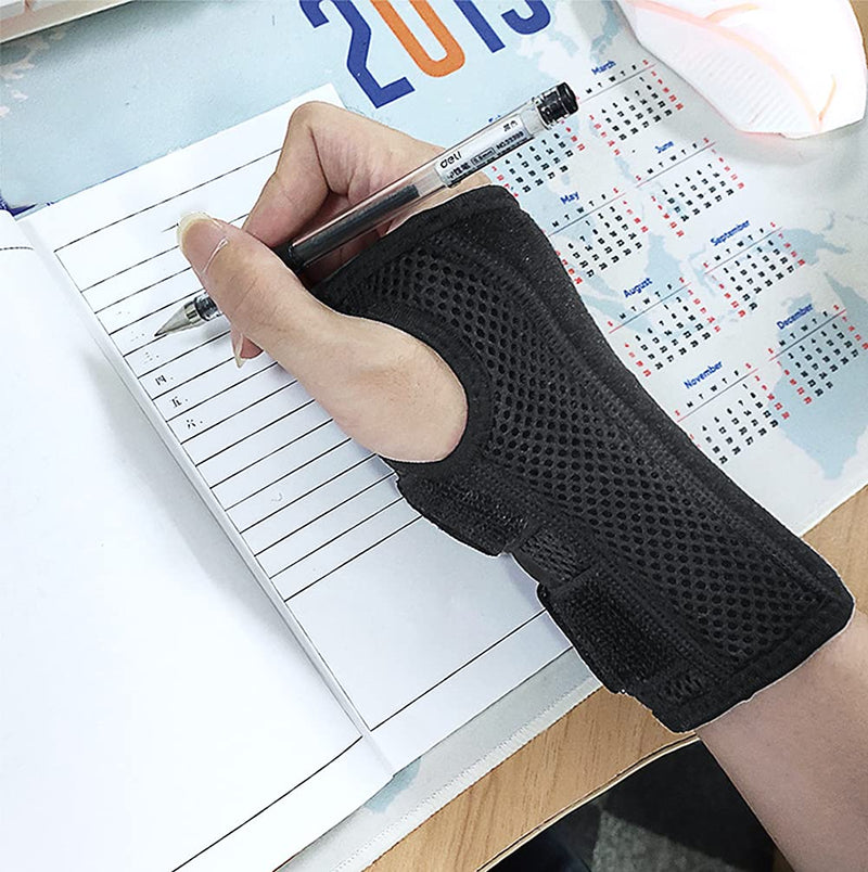 [Australia] - NuCamper Wrist Brace Carpal Tunnel Right Left Hand for Men Women, Night Wrist Sleep Supports Splints Arm Stabilizer with Compression Sleeve Adjustable Straps,for Tendonitis Arthritis Pain Relief Left Hand-Gray Small/Medium (Pack of 1) 