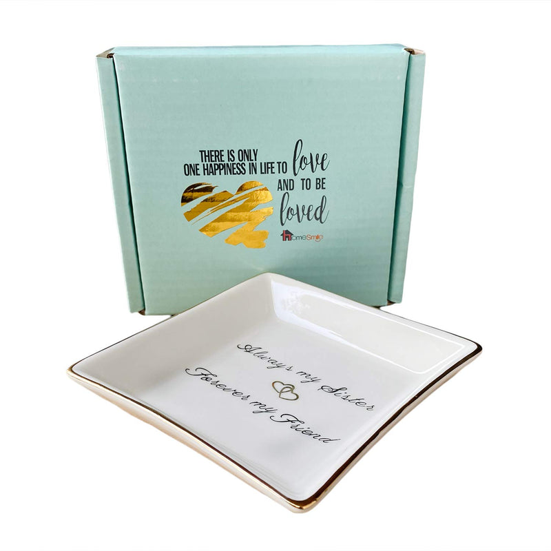 [Australia] - HOME SMILE Sister Gifts Trinket Dish -Always My Sister,Forover My Friend,Birthday Gifts for Sisters 