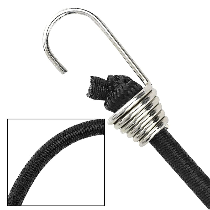 [Australia] - 15 Pack Heavy Duty Bungee Cords with Hooks 11 Inch Mini Rubber Bungee Cord Elastic Bungee Straps for Outdoor Camping Small Stretchy Cord for Luggage Roof Racks Tents Tarps Bikes Car Rvs (Black) 