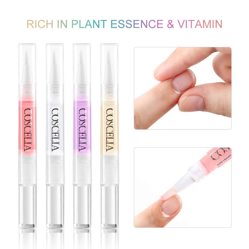 [Australia] - 8Pcs Nail Cuticle Oil Pen Cuticle Revitalizer Oil Pen for Nails with Soft Brush Cuticle Oil Bulk Softener Moist Gel Nail Treatment Nourishment Fruity Smell 