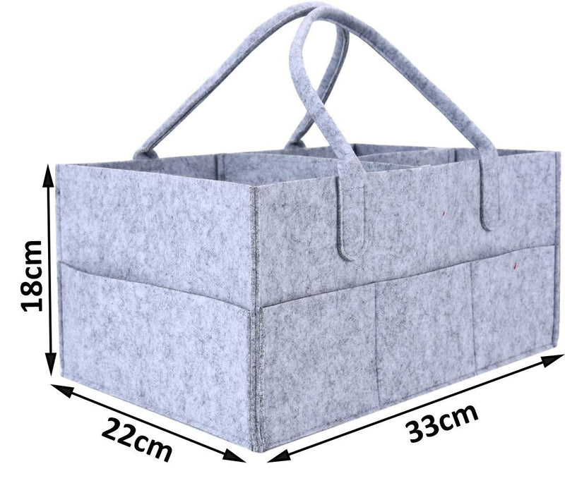 [Australia] - Avos-Deals-Global Grey Felt Baby Diaper Nappy Caddy Organizer, Newborn Grey Changing Bag Organiser for diapers and Wipes, Large Kids Storage Changing Bag (Light Grey) 