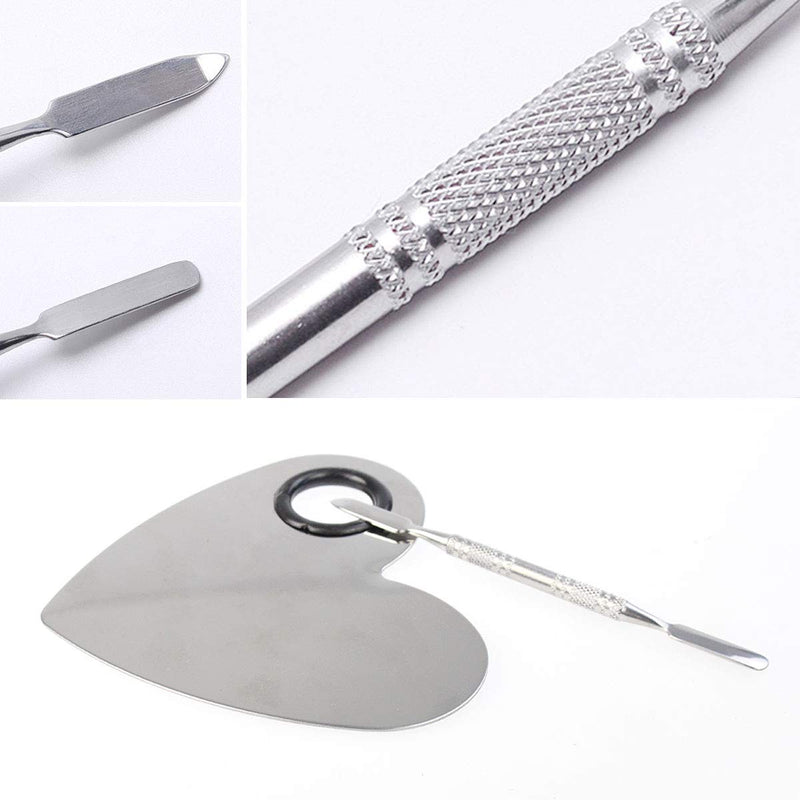 [Australia] - obmwang Stainless Steel Heart Shaped Makeup Palette Spatula - Makeup Artist Makeup Enthusiast Tools for Blending Cosmetic Foundation Shades 