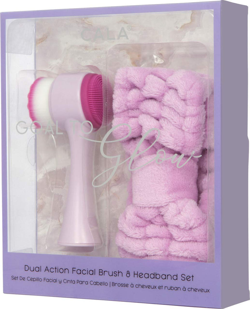 [Australia] - CALA Dual Action Facial Brush & Headband Set-Purple 