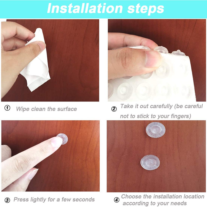 [Australia] - 202 Pcs Combo Pack Clear Adhesive Bumper Pads, Round Spherical Square, Self Adhesive Sound Dampening Transparent Rubber Feet Pads for Cabinet Doors Drawers Glass Tops Picture Frames Cutting Boards 5 Sizes 