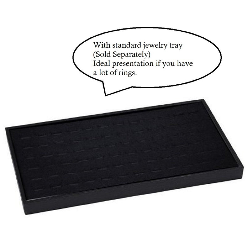 [Australia] - 2 72 Slot Black Jewelry Travel Ring Inserts Display Pads Black Foam (Black) 