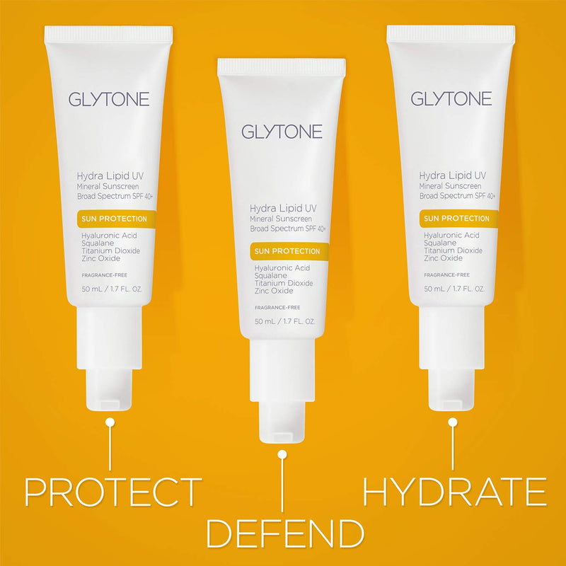 [Australia] - GLYTONE Hydra Lipid UV Mineral Sunscreen Broad Spectrum SPF 40+, Hyaluronic Acid, Squalane, 1.7 fl. oz. 