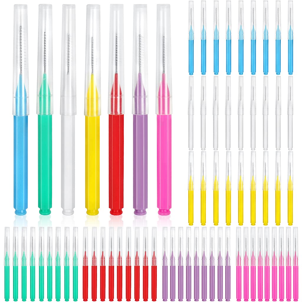 [Australia] - 70 Pieces Interdental Brush, Toothpicks Tooth Flossing Head Oral Dental Hygiene Brush,Teeth Cleaner Dental Floss Stick Tooth Cleaning Tool 