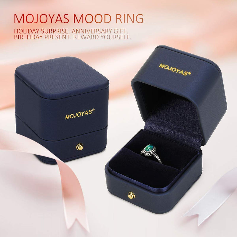 [Australia] - MY MOJOYAS Mood Rings For Women Sterling Silver Mood Rings For Girls 925 Silver Women Rings Adjustable Size From 6 to 13 