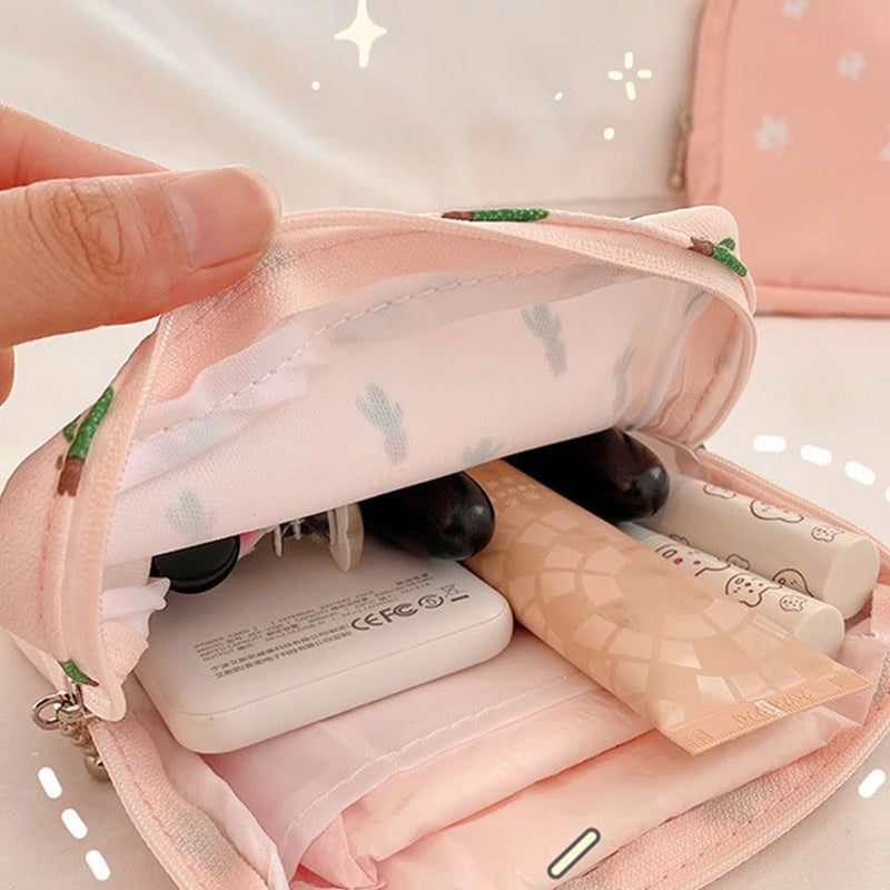 [Australia] - 2 Pack Sanitary Napkin Towels Storage Bag Portable Pantyliners Bag with Zipper Makeup Bag with Zipper for Women Girls Ladies Style 1 