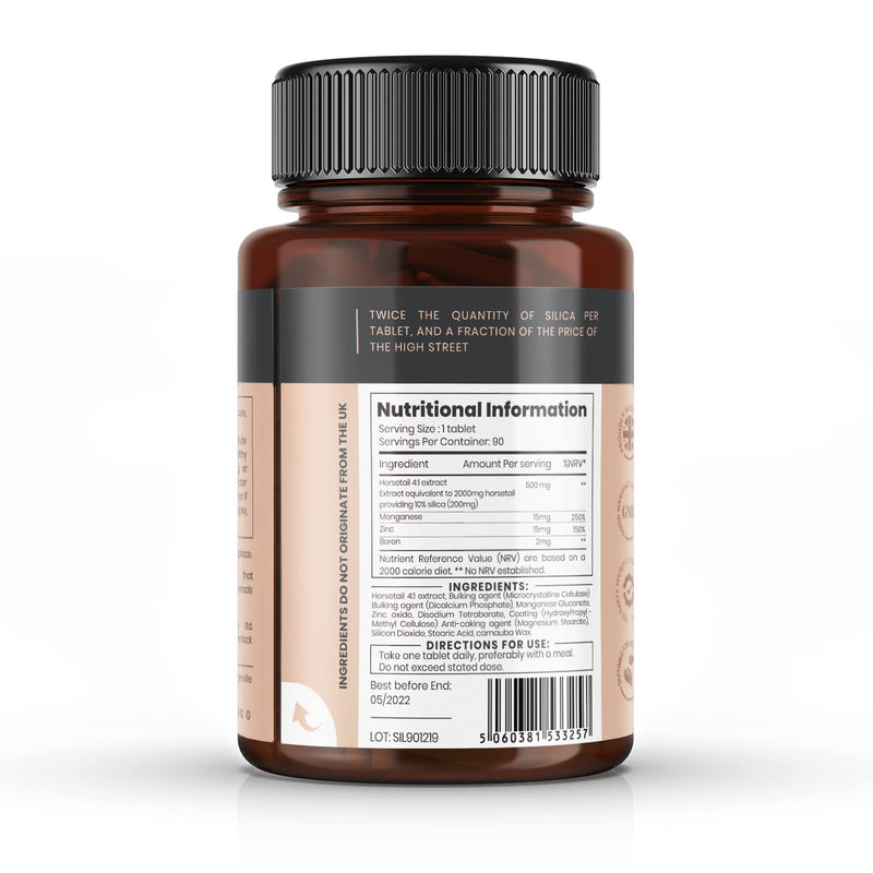 [Australia] - Double Strength Silica Complex x 90 Tablets - 3 Month Supply 2000mg Horsetail Extract Per Tablet 
