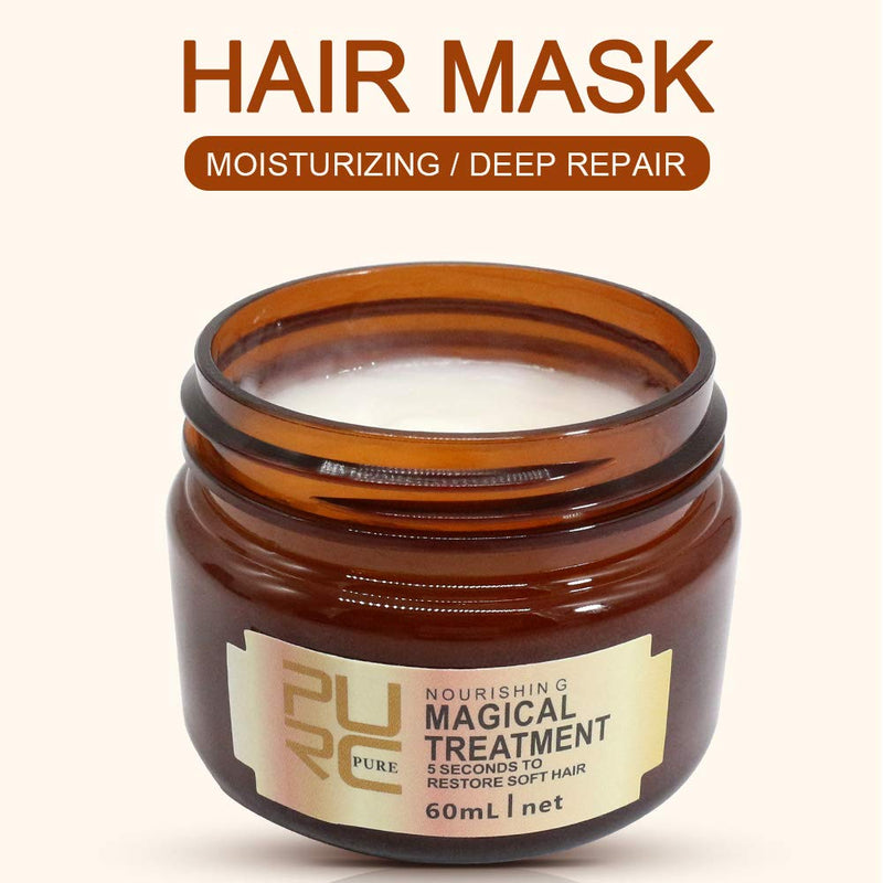 [Australia] - Magical keratin Hair Treatment Mask 5 Seconds Hair Root Repair 60ML Nourishing Soft Hair Tonic Keratin Hair Scalp Treatment, Recover Elasticity & lustrous & Soft Hair 60 ml (Pack of 1) 