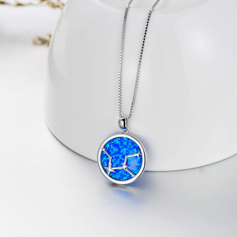 [Australia] - SOULMEET Sterling Silver Various Zodiac Necklace for Women Girls, Simulated Opal Jewelry Gifts Ideas for Birthday Christmas Anniversary Valentine's Day Virgo 