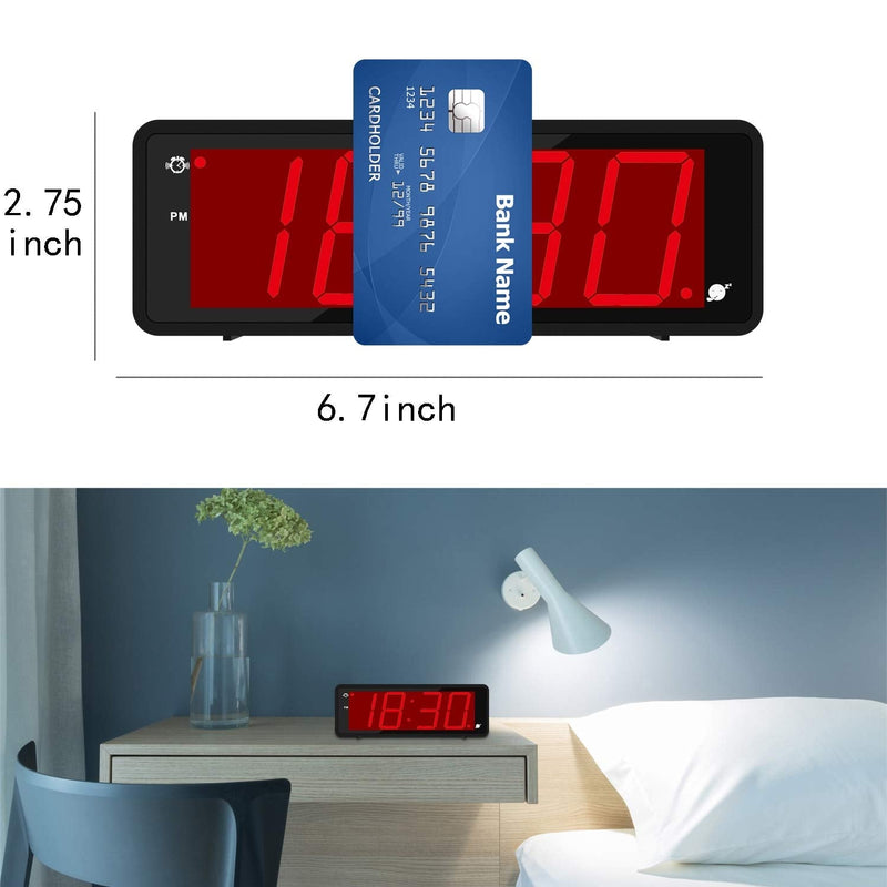 [Australia] - Alarm Clock, Large Display 1.8" LED Numbers, Adjustable Led Brightness, Battery Operated, 12/24Hr, Snooze, Clearly Visible Day and Night, Loud Alarm Clock for Heavy Sleepers Adults, Kids, Elderly 