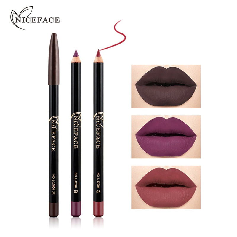 [Australia] - 12pcs/set NICEFACE Waterproof Long-lasting Lip Liner Pencil Lipliner Pen Makeup Cosmetic 