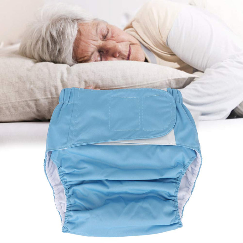 [Australia] - Adult Cloth Diaper, Waterproof & Reusable Elderly Incontinence Protection Nappies Underwear with Maximum Absorbency for Men or Women, Waist: 19.7-49.9inch(Blue) Blue 