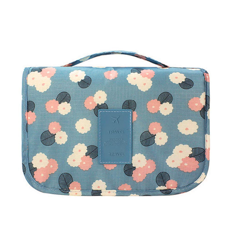 [Australia] - pengxiaomei Toiletry Bag, Waterproof Hanging Cosmetic Bag Travel Cosmetic Kit Handle Organizer Bag with Hook for Women Girls(Blue) 