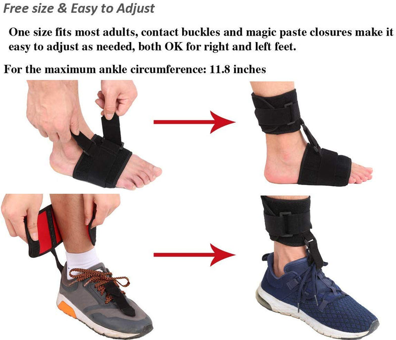 [Australia] - Soft AFO Foot up - Drop Foot Brace (Black) Black 