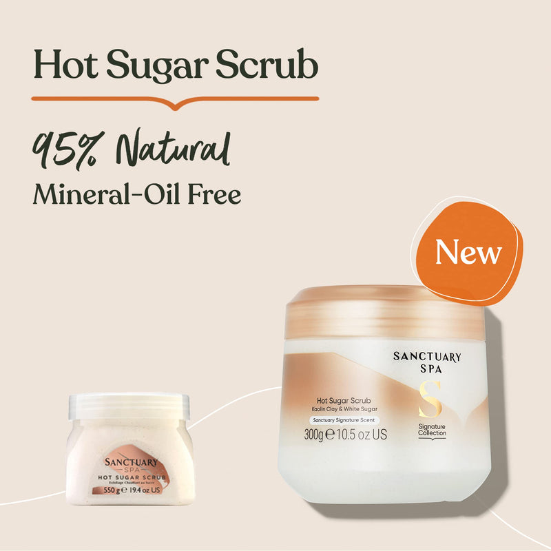 [Australia] - Sanctuary Spa Hot Sugar Scrub, No Mineral Oil, Cruelty Free and Vegan Sugar Body Exfoliator, 300 ml New Version 