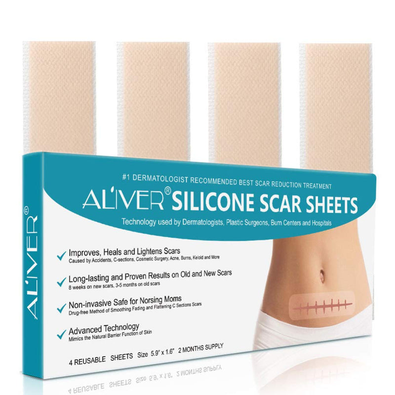 [Australia] - Exceart 1 Box of Silicone Scar Sheets Cica Care Gel Sheet Scar Removal Tape Scar Sticker for Surgery Injury Burns Acne Scars 