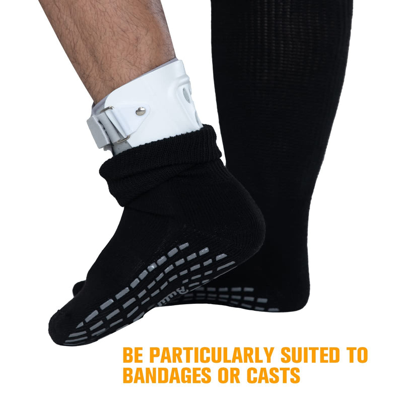 [Australia] - Bulinlulu Extra Wide Socks for Swollen Feet-2 Pairs Extra Wide Viasox Diabetic Socks for Men,Extra Wide Hospital Bariatric Socks Non Slip Edema Socks Women,Cast Socks Lymphedema Socks-Black 2 Pairs Black With Grips 