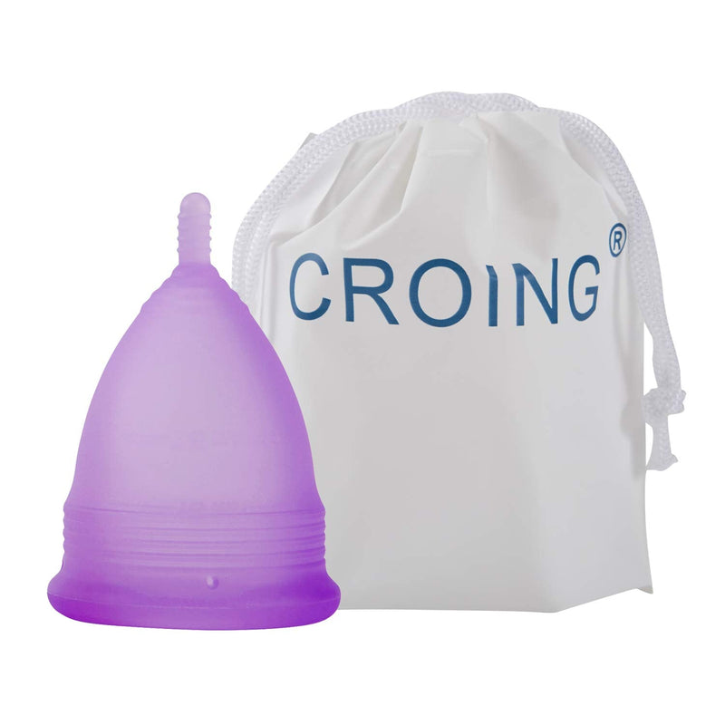 [Australia] - Croing Reusable Menstrual Cup Set of 4, Period Cup, 2 pcs Small and 2 pcs Large (Purple and White) 