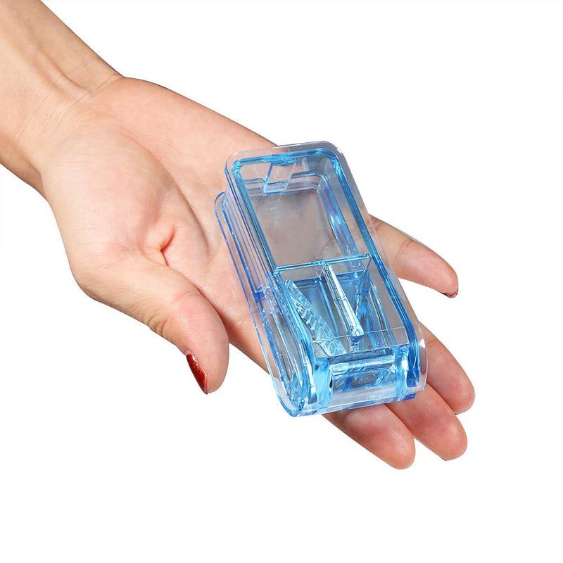 [Australia] - Pill Cutter, Opret Pill Splitter with Blade for Small Pills Large Pills Cut in Half Quarter for Tablet Vitamin Medicine Blue 