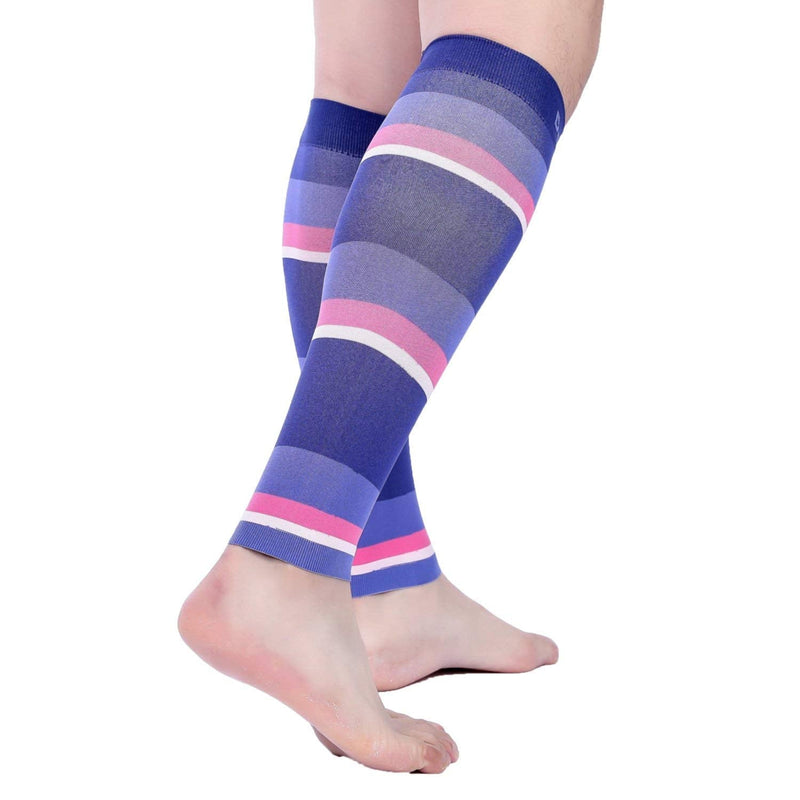 [Australia] - Doc Miller Calf Compression Sleeve Men and Women 20-30 mmHg, Shin Splint Compression Sleeve, Medical Grade Socks for Varicose Veins and Maternity 1 Pair X-Large Purple Pink Peach Calf Sleeve BlackPurplePinkPeach 
