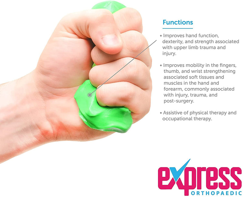 [Australia] - Express Orthopaedic® - Medically Approved Hand Therapy Putty/Resistance Squeeze Putty for Variable Strength & Rehabilitation (Blue: Firm) Blue: Firm 