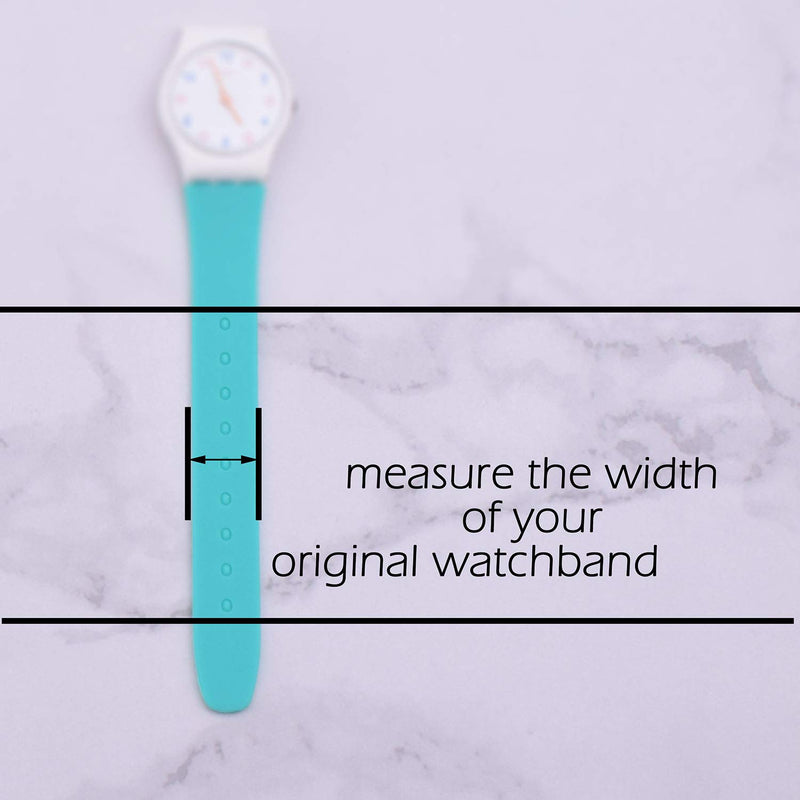 [Australia] - Replacement Waterproof Silicone Rubber Watch Strap Watch Band for Swatch (17mm 19mm 20mm) (17mm, Black) 