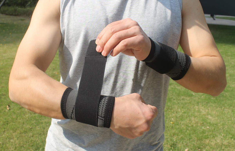 [Australia] - 2 Pack Wrist Brace Carpal Tunnel, Wristbands Compression Wrist Strap, Wrist Wraps Support Sleeves for Work Fitness Weightlifting Sprains Tendonitis Pain Relief Breathable (Black, M) Black Medium (Pack of 2) 