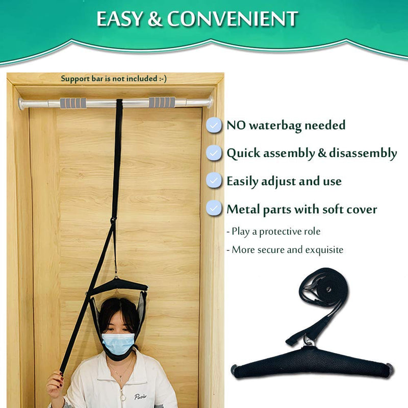 [Australia] - Cervical Neck Traction Device for Home Use Neck Stretcher Hammock Spinal Decompression Over The Door Traction Unit for Neck Tension Pain Relief Head Harness Traction Equipment 