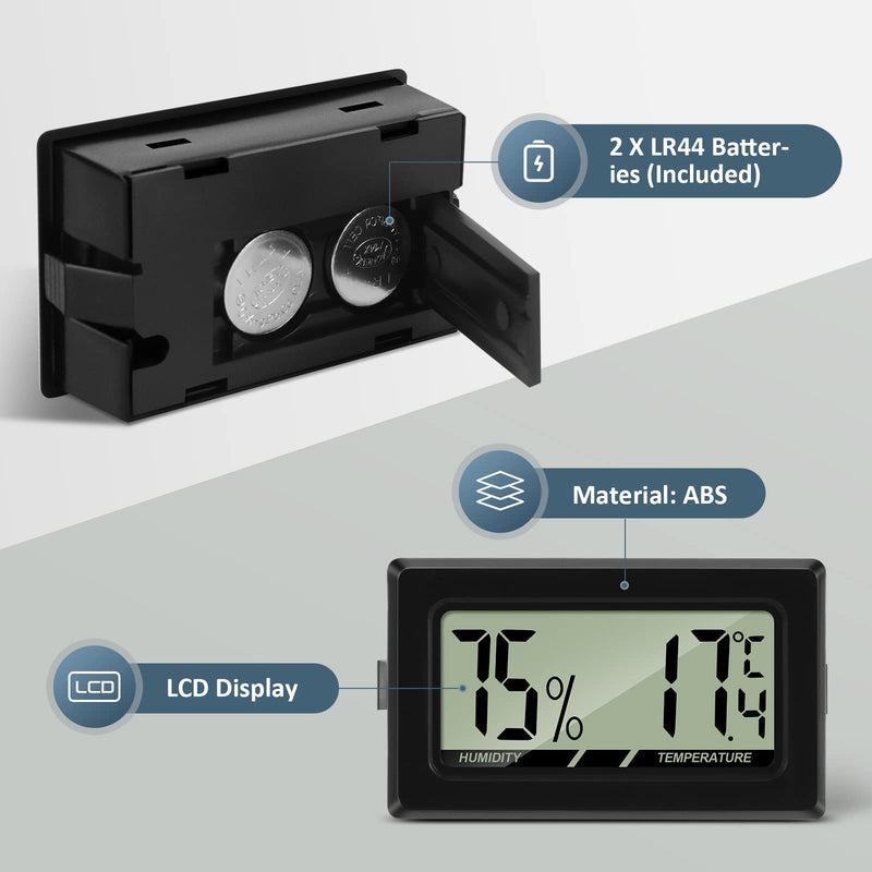[Australia] - Thlevel LCD Digital Thermometer Hygrometer Temperature Humidity Meter Gauge Thermometer for Greenhouse, Cars, Home, Office (4PCS) 4pcs 