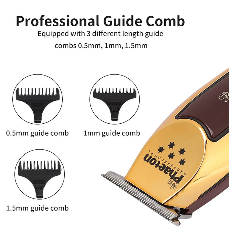 [Australia] - Beard Trimmer for Men, Professional Electric Hair Cutting Machine Hair Trimmer, Fine-Cut Hair Trimmer, Electric Cordless Hair Clippers with Beard Shaping Tools(Gold) 