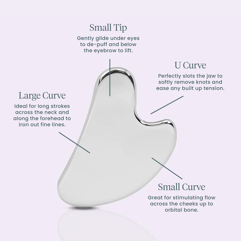 [Australia] - Wonderskin Liquid Gym Gua Sha Face Sculpting Tool, Facial Roller to Reduce Tension, Puffiness & Wrinkles, Skin Care Tool and Jawline Sculptor, Stainless Steel Facial Massager 