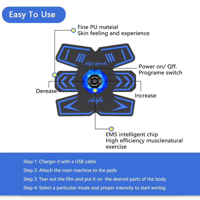 [Australia] - SPORTCDIA Abs Stimulator Ab Stimulator Rechargeable Ultimate Abs Stimulator for Men Women Abdominal Work Out Abs Power Fitness Abs Muscle Training Workout Equipment Portable 