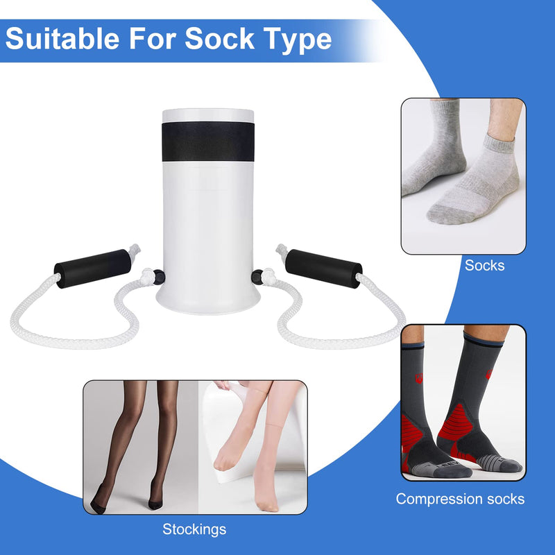 [Australia] - supregear Sock Aid, Assistance Stocking Slider with Foam Handle, Dressing Aid for Women Men Senior Pregnant, Easy on Easy Off White 