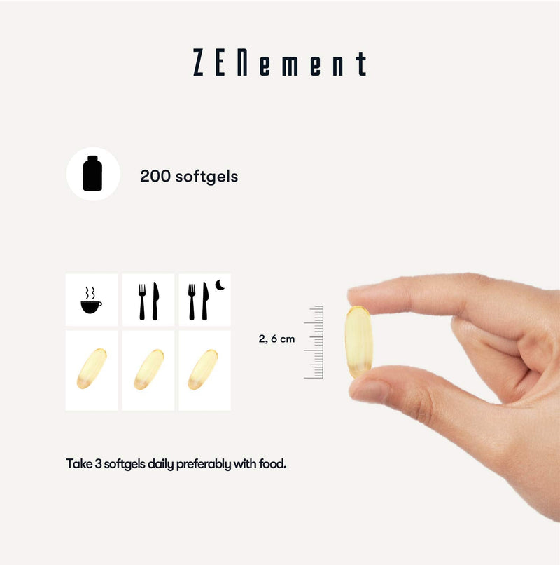 [Australia] - Zenement | CLA 1000mg, 100% Natural Safflower Oil, 200 Softgels | Gluten Free, Non-GMO 