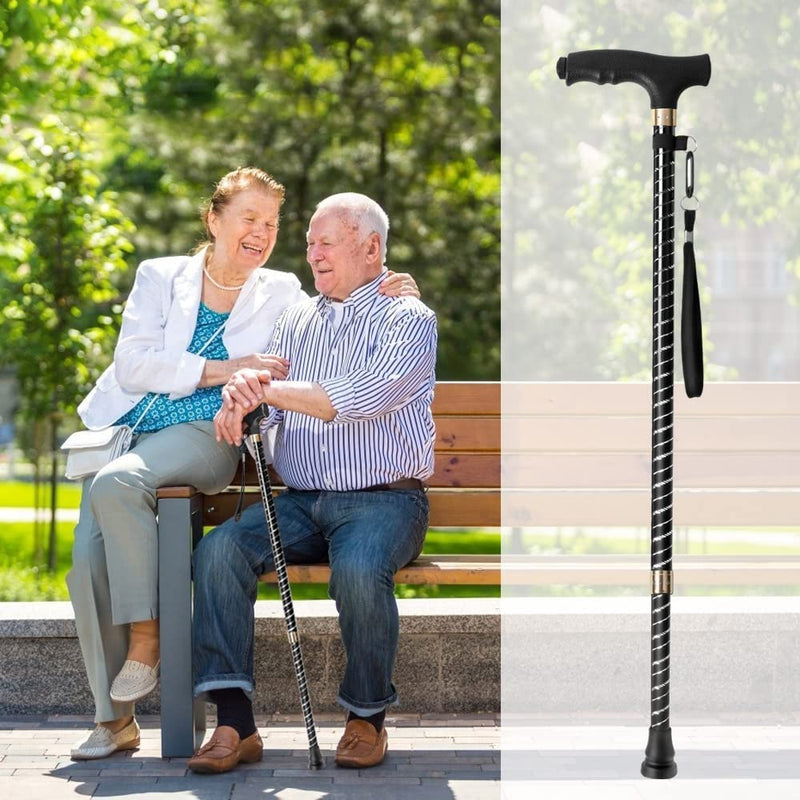 [Australia] - OOCOME LED Light Aluminium Walking Stick With Rubber Ferrule Adjustable Walking Cane for Men Women Arthritis Seniors Disabled and Elderly 