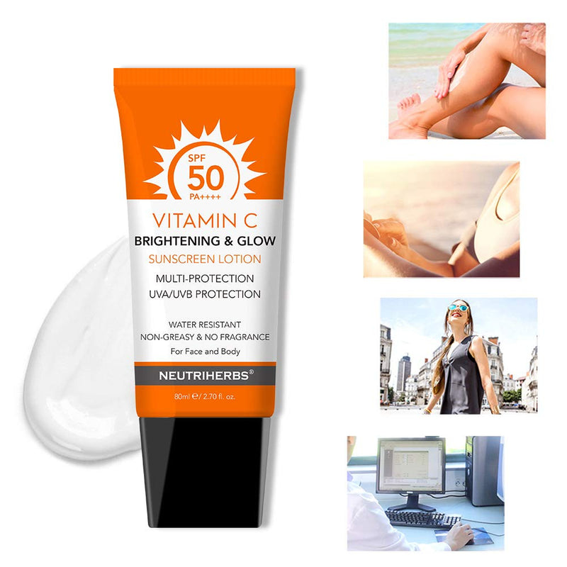 [Australia] - NEUTRIHERBS Sunscreen SPF 50 Face Body Lotion Sunblock Water Resistant with Multi-Protection Essence Vitamin E and Vitamin C SPF50 