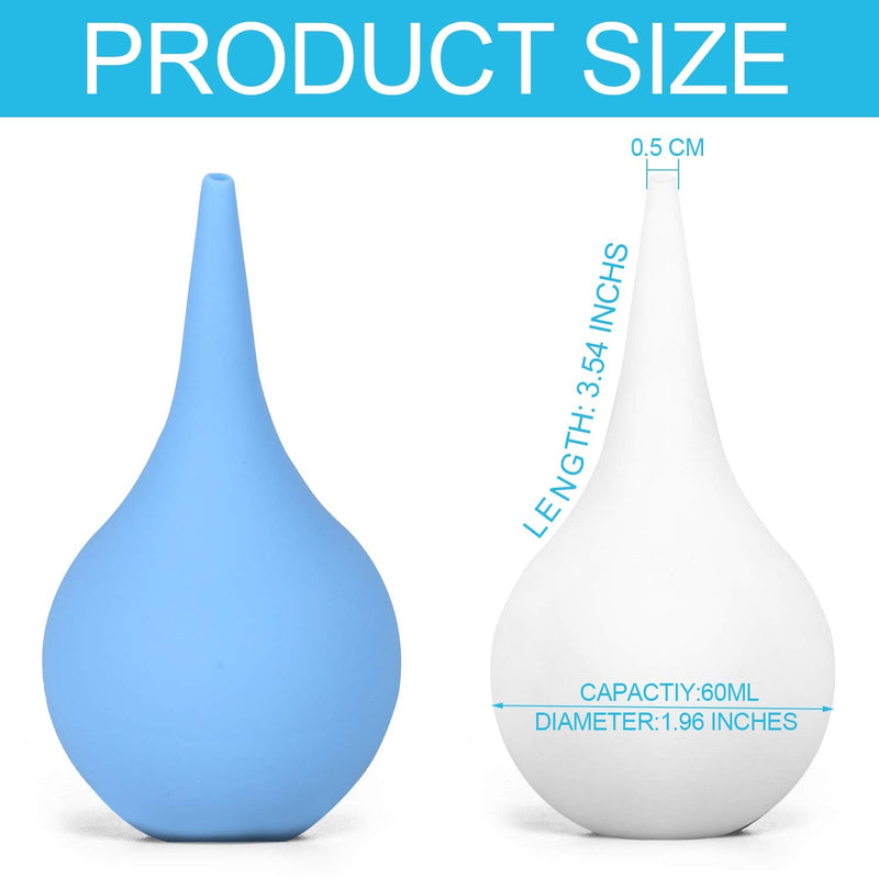 [Australia] - 2 Pack Ear Syringe 2oz / 60ml Hand Bulb Syringe Ear Washing Squeeze Bulb, Rubber Squeeze Bulb Ear Syringe Ball Laboratory Tool 