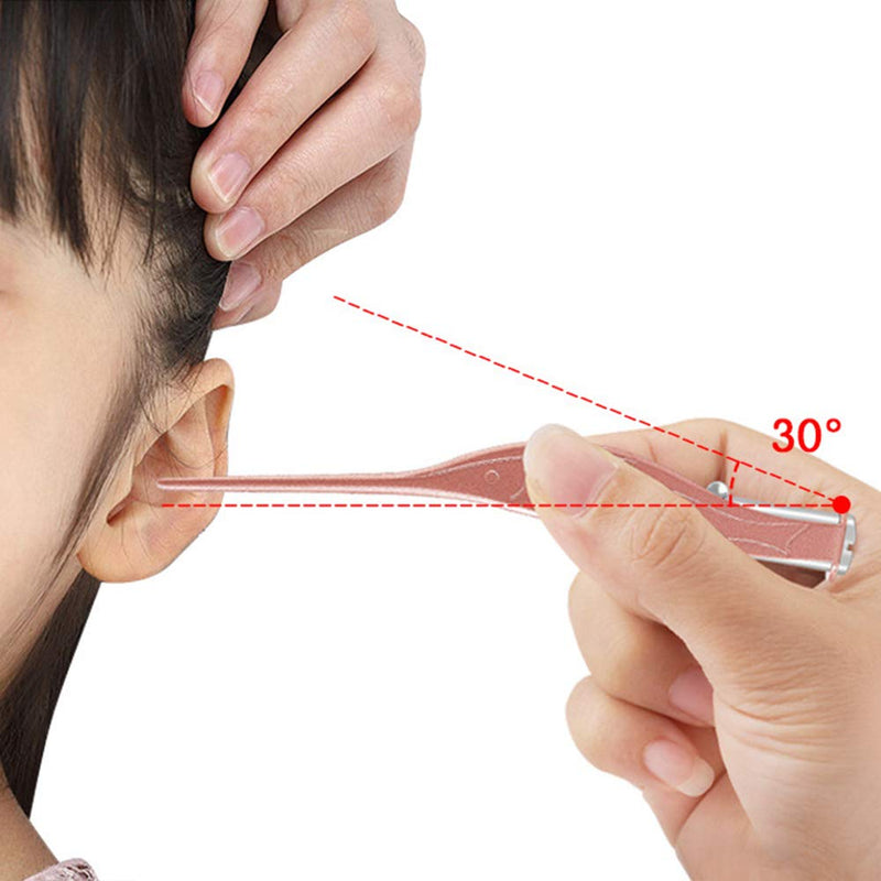 [Australia] - POZILAN 2 Pack Ear Wax Removal Tool with Light - Ear Pick Cleaner Kit for Kids and Adults, Earwax Spoon Digger & Tweezers for Ear Health Care Gift Set with Case (Rose Gold) Rose Gold 