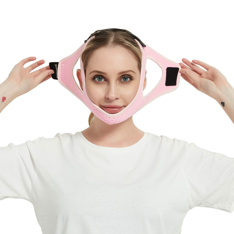 [Australia] - Chin Strap for Cpap Users, Anti Snoring Sleep Aid Solution for Men and Women, Adjustable Effectively Reduce Snoring, Stop Snore Device for Better Sleep (Pink) Pink 