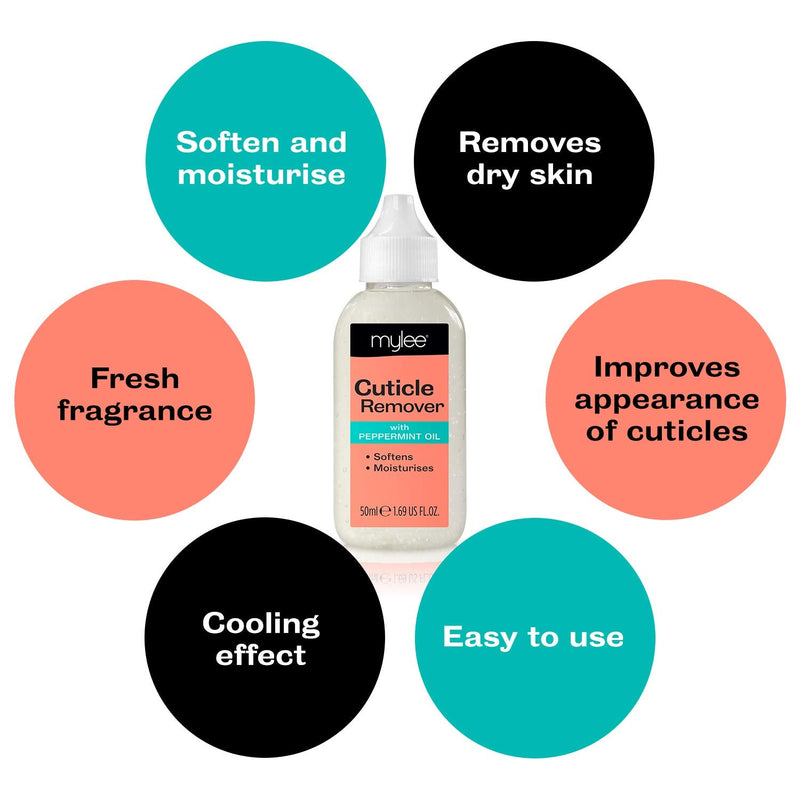 [Australia] - Mylee Cuticle Remover Gel with Peppermint Oil 50ml - Softens and Moisturises Cuticles, Removes Dead Skin 
