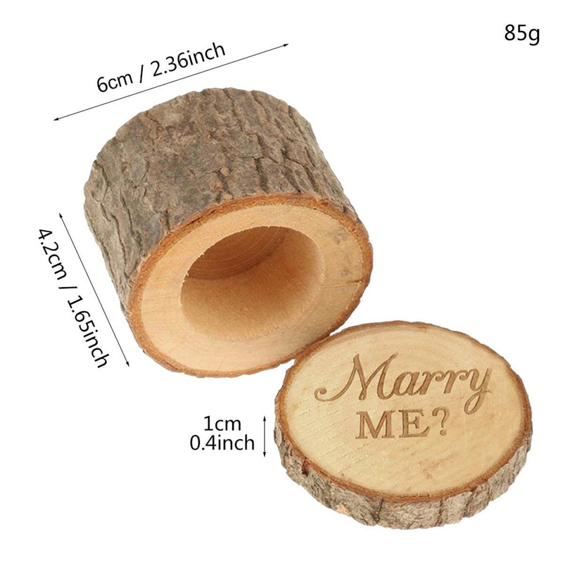 [Australia] - Engraved Proposal Wedding Ring Box, Real Wood Engagement Ring Box, Wedding Ring Bearer, Gift Box for Necklaces, Rings, Rustic Ring Box, Proposal Box (Marry Me) 