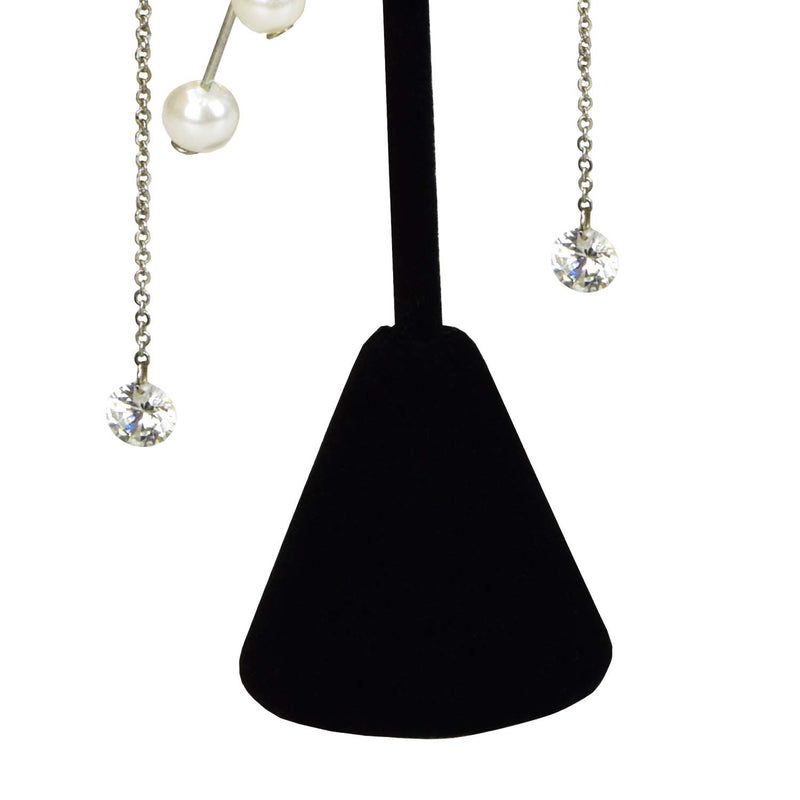 [Australia] - Ikee Design 6 Pcs Set Premium Black Velvet T- Shape Style Earring Display Stand, Earring Stand Jewelry Display for Showroom, Tradeshow, and Showcase Display, 2 1/2”W x 4 1/2"H 